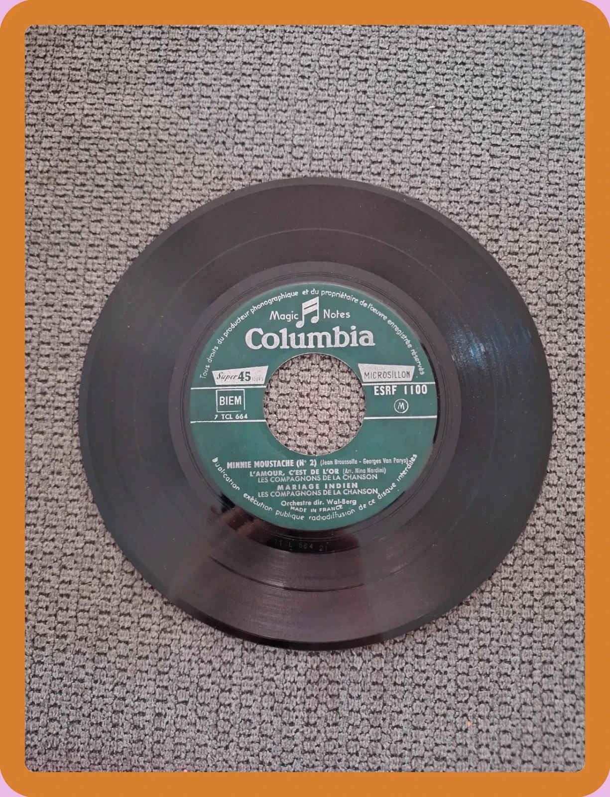 Vinyl Super 45 Toeren - Minnie Moustache (Nr. 2) - Les Compagnons de la Chanson – photo 4